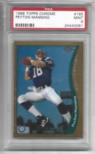 TOPPS CHROME PEYTON MANNING ROOKIE CARD COLTS PSA 9 MINT #165 HOF RCTOPPS CHROME PEYTON MANNING ROOKIE CARD COLTS PSA 9 MINT #165 HOF RC 1998