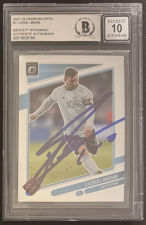 DONRUSS OPTIC #1 SIGNED LIONEL MESSI ARGENTINA BECKETT AUTO 10 2021-22