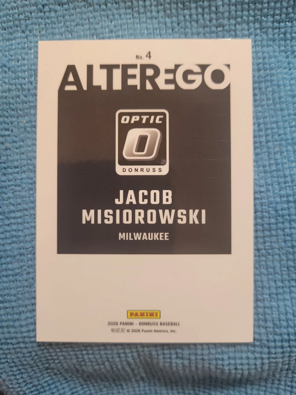 DONRUSS OPTIC JACOB MISIOROWSKI #4 ALTER EGO SSP CASE HIT RC BREWERS 2026