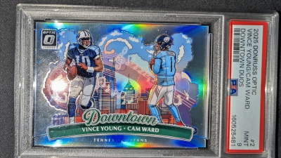 DONRUSS OPTIC - DOWNTOWN DUOS CAM WARD, VINCE YOUNG #2 (RC) PSA 9 2025
