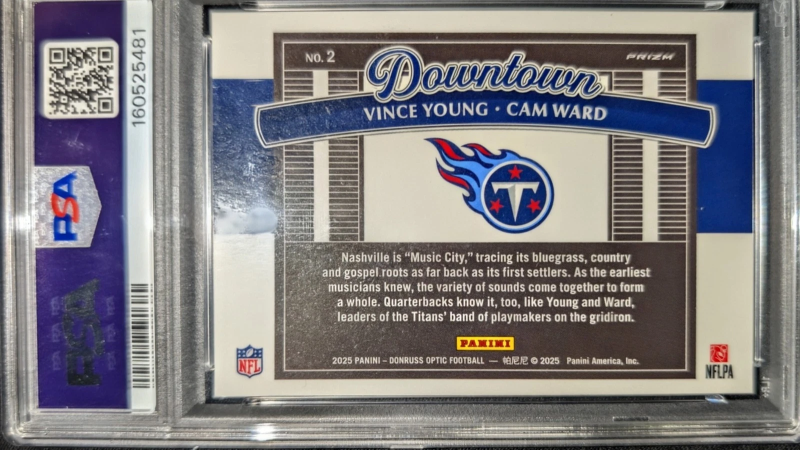 DONRUSS OPTIC - DOWNTOWN DUOS CAM WARD, VINCE YOUNG #2 (RC) PSA 9 2025