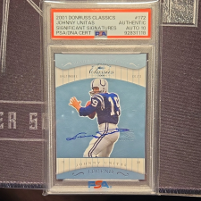 DONRUSS 2001 CLASSICS JOHNNY UNITAS SIG SIGNATURES AUTO #172 PSA 92831118