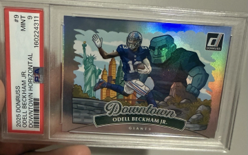 DONRUSS HORIZONTAL DOWNTOWN ODELL BECKHAM JR GIANTS #9 PSA 9 2025