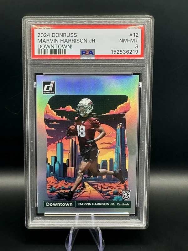 DONRUSS MARVIN HARRISON JR. ROOKIE DOWNTOWN PSA 8 2024