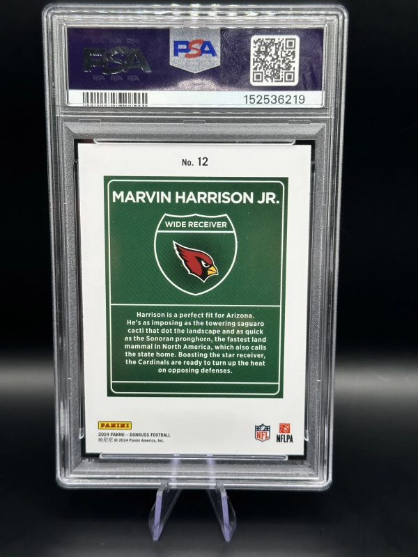 DONRUSS MARVIN HARRISON JR. ROOKIE DOWNTOWN PSA 8 2024