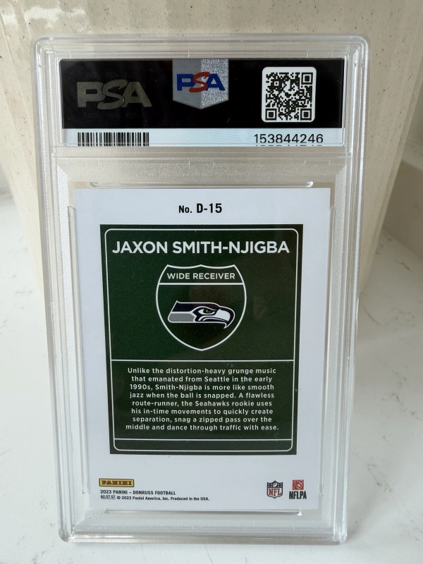 DONRUSS DOWNTOWN! JAXON SMITH-NJIGBA #D-15 (RC) PSA 9 MINT 2023