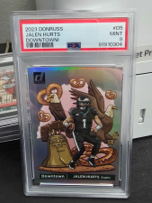 DONRUSS JALEN HURTS DOWNTOWN PSA 9 MINT #D-5 CASE HIT SSP EAGLES 2023