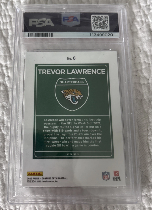 DONRUSS OPTIC INTERNATIONAL DOWNTOWN TREVOR LAWRENCE #6 PSA 9 OFFER 2023