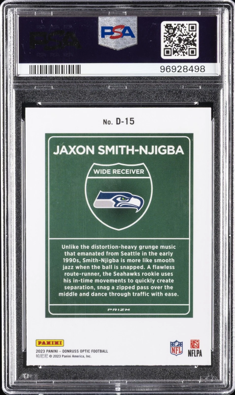 DONRUSS OPTIC DOWNTOWN! #D15 JAXON SMITH-NJIGBA PSA 9 2023