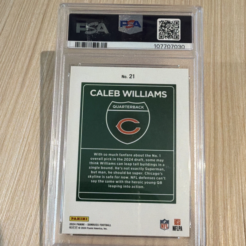 DONRUSS DOWNTOWN! CALEB WILLIAMS BEARS RC #21 PSA 9 2024