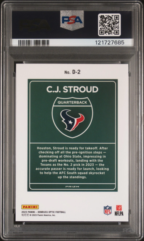 DONRUSS OPTIC DOWNTOWN! #D2 CJ STROUD PSA 9 2023