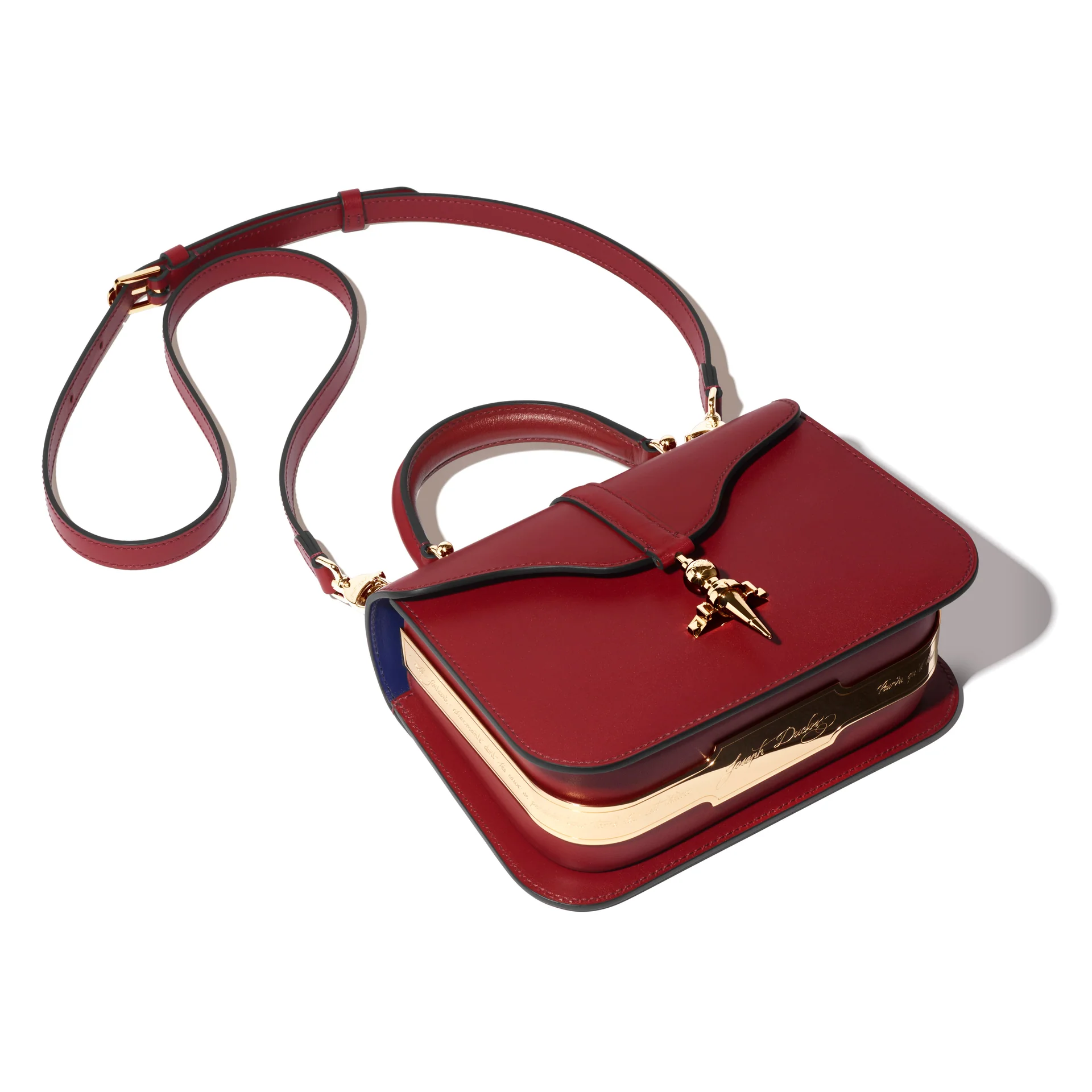 JOSEPH DUCLOS DIANE L20 IN HARMONIE LEATHER ACAJOU MATERIAL: GOLD-PLATED BRASS