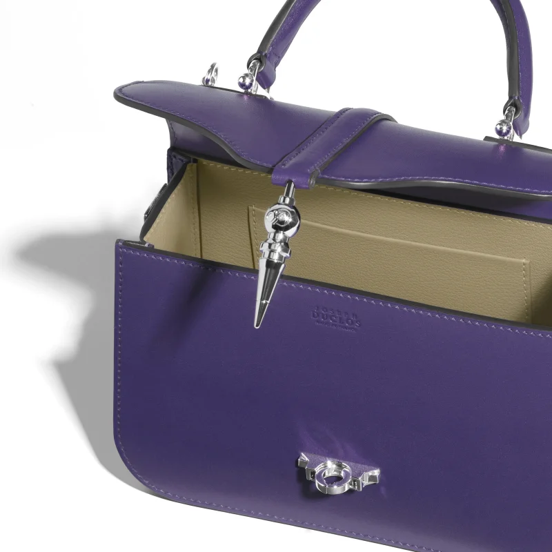 JOSEPH DUCLOS DIANE L20 IN COCAGNE HARMONIE LEATHER MATERIAL: PALLADIUM-PLATED BRASS