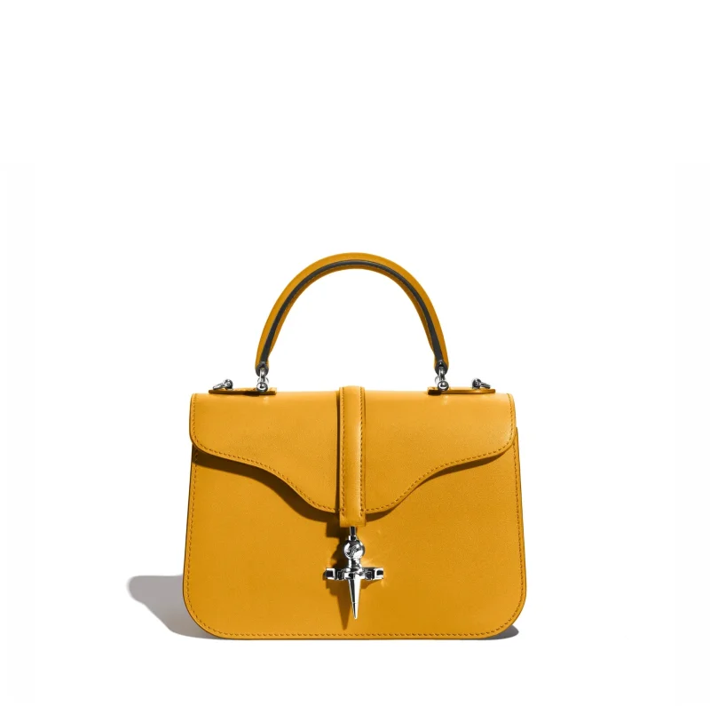 JOSEPH DUCLOS DIANE L20 IN HARMONIE LEATHER SAFRAN MATERIAL: PALLADIUM-PLATED BRASS