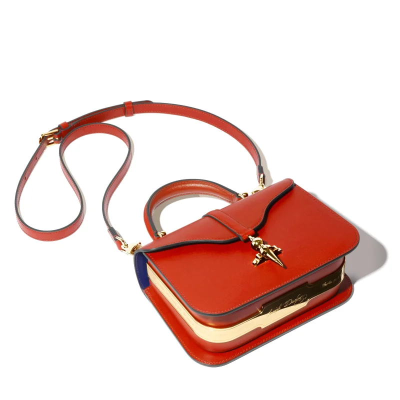 JOSEPH DUCLOS DIANE L20 IN COQUELICOT HARMONIE LEATHER MATERIAL: GOLD-PLATED BRASS