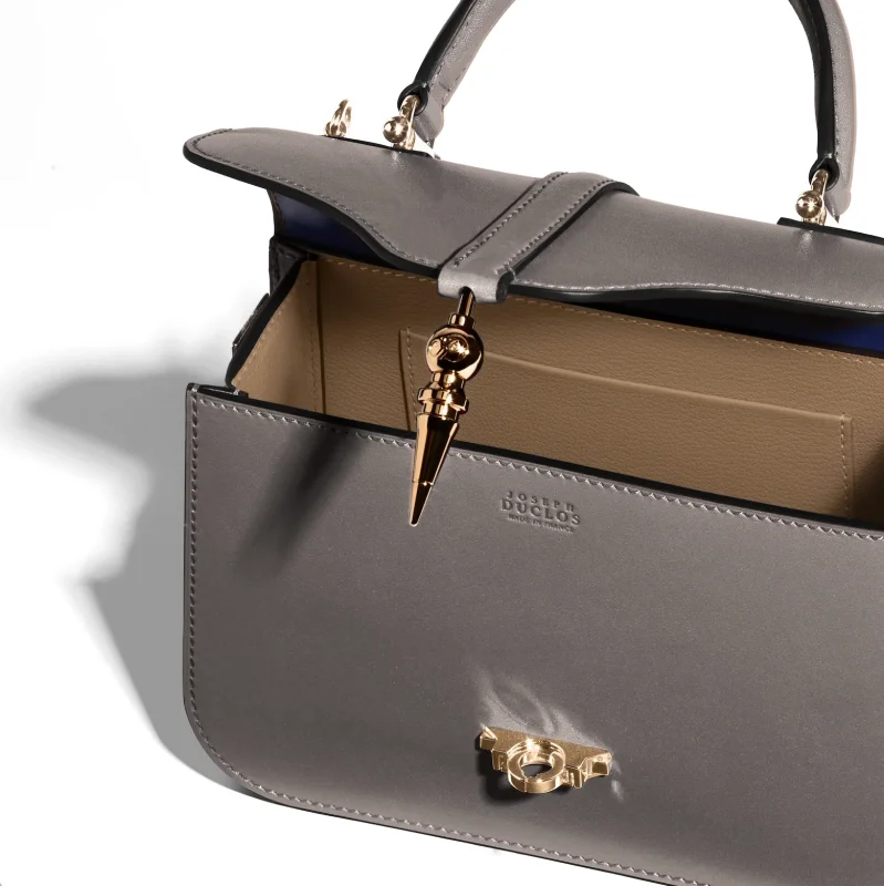 JOSEPH DUCLOS DIANE L20 IN GREY HARMONIE LEATHER MATERIAL: GOLD-PLATED BRASS