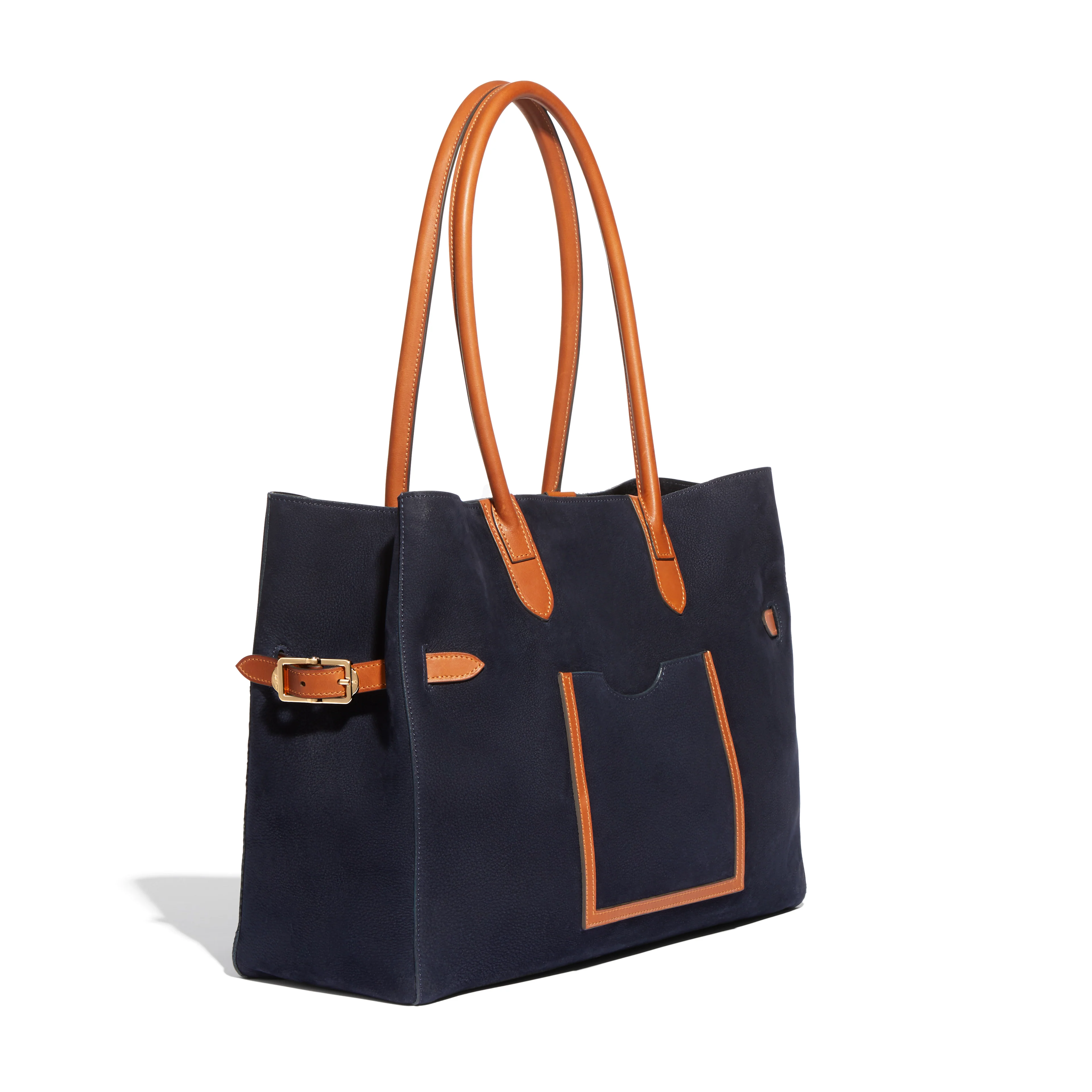 JOSEPH DUCLOS LECTOURE HORIZONTAL LEATHER TOTE NUANCE: BLEU RIVIèRE