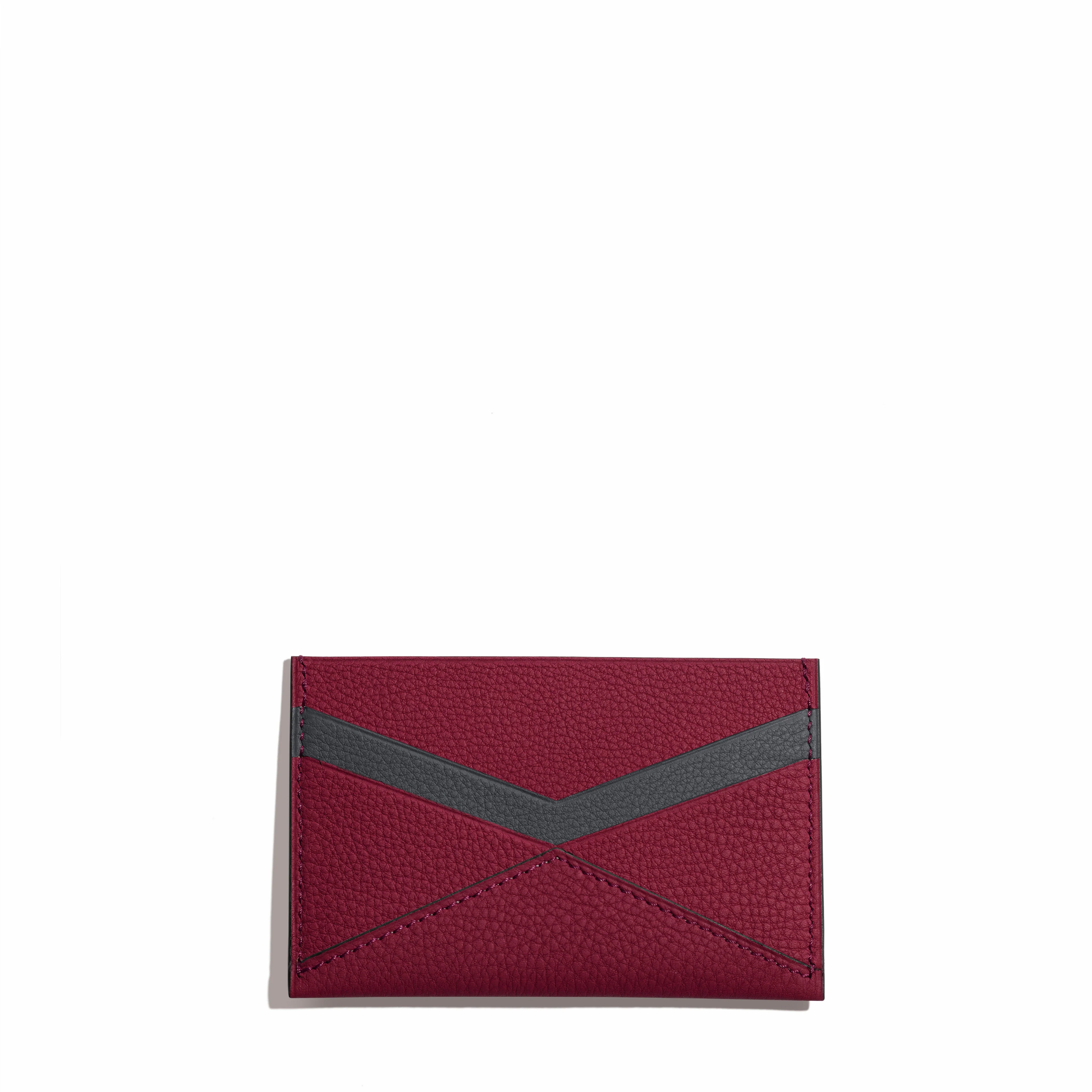 JOSEPH DUCLOS FONTéLIE CARDHOLDER IN AUBERGINE CONCERTO LEATHER