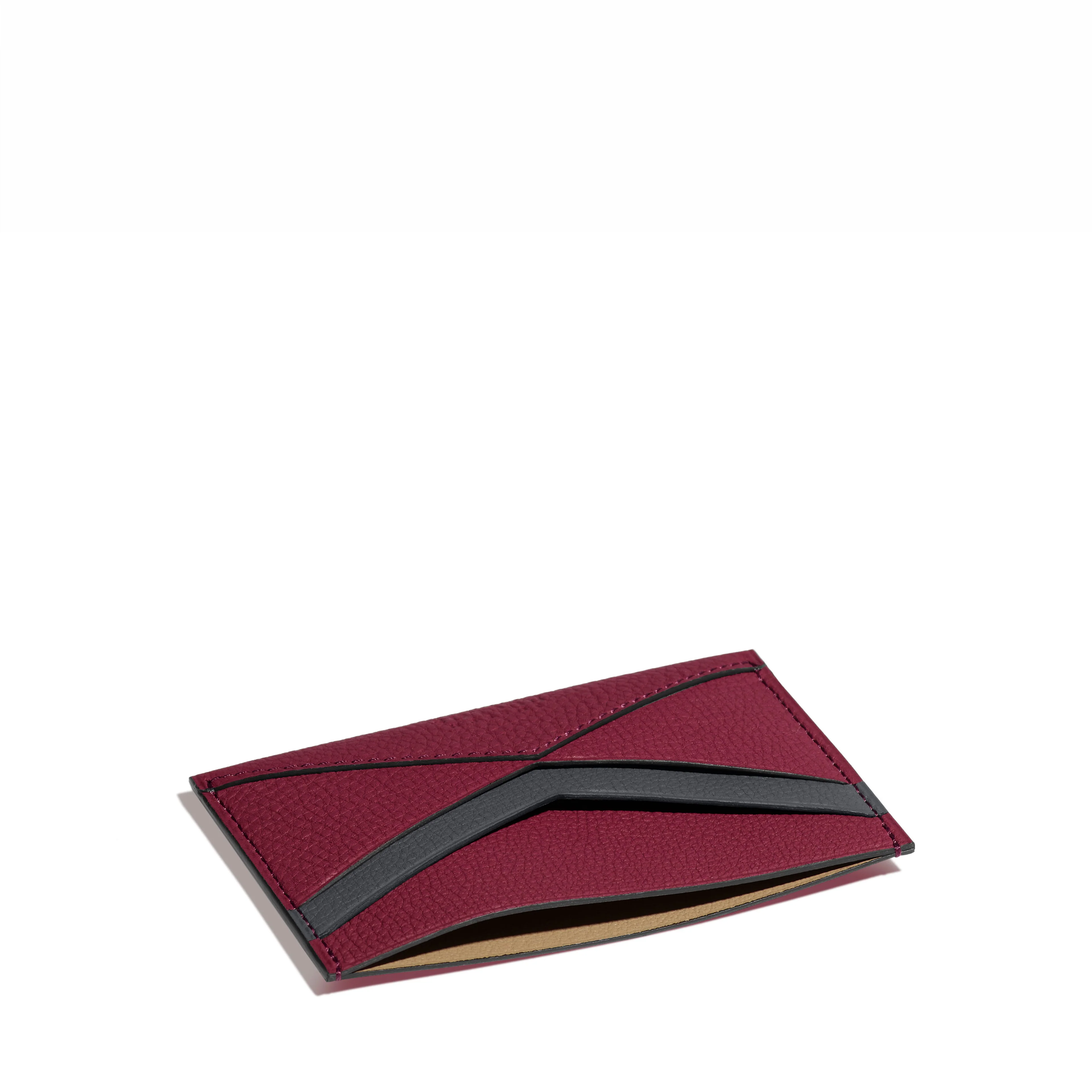 JOSEPH DUCLOS FONTéLIE CARDHOLDER IN AUBERGINE CONCERTO LEATHER