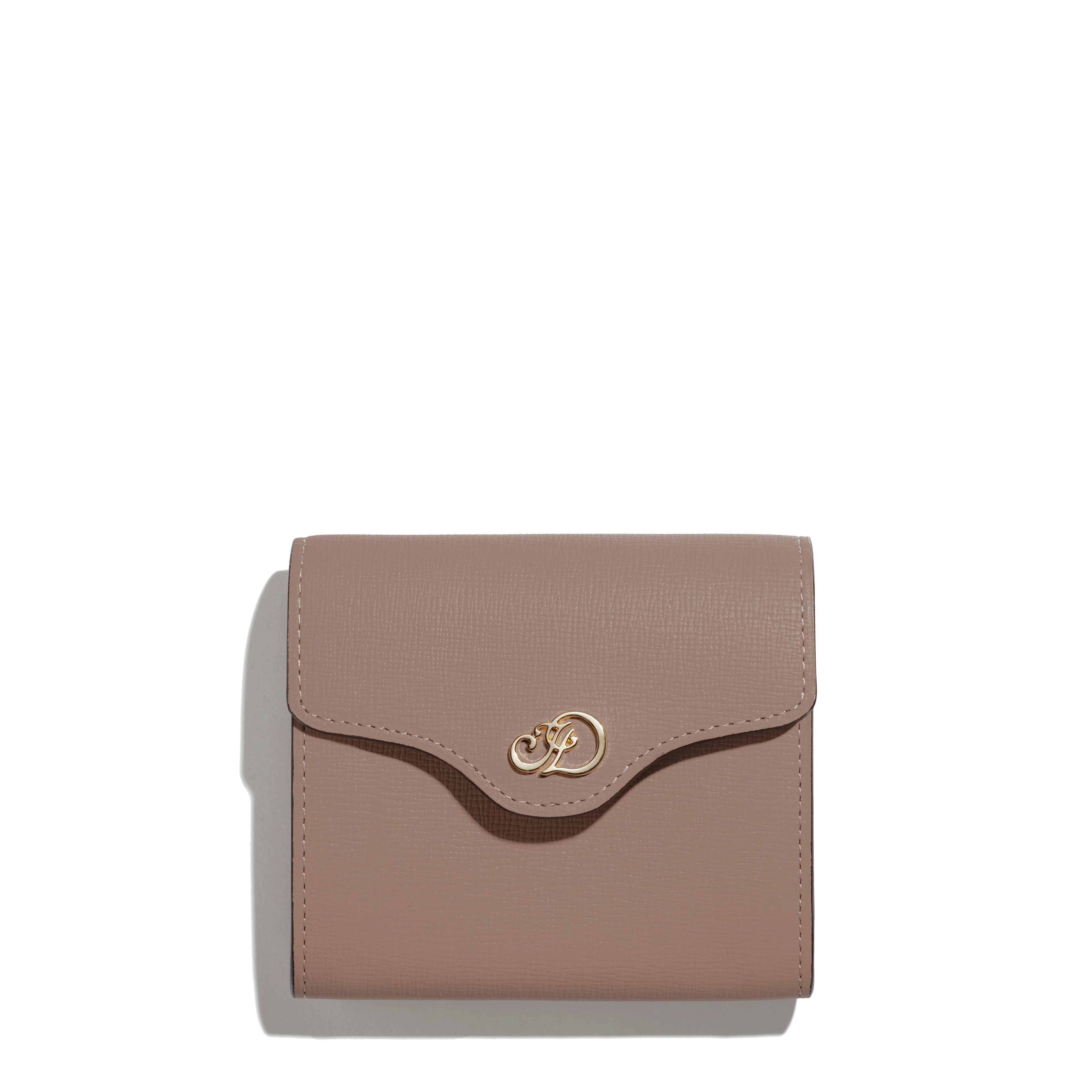 JOSEPH DUCLOS DIANE MINI WALLET IN MARRON GLACé TEMPO LEATHER NUANCE: MARRON GLACé