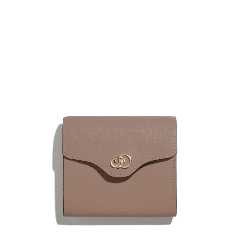 JOSEPH DUCLOS DIANE MINI WALLET IN MARRON GLACé TEMPO LEATHER NUANCE: MARRON GLACé