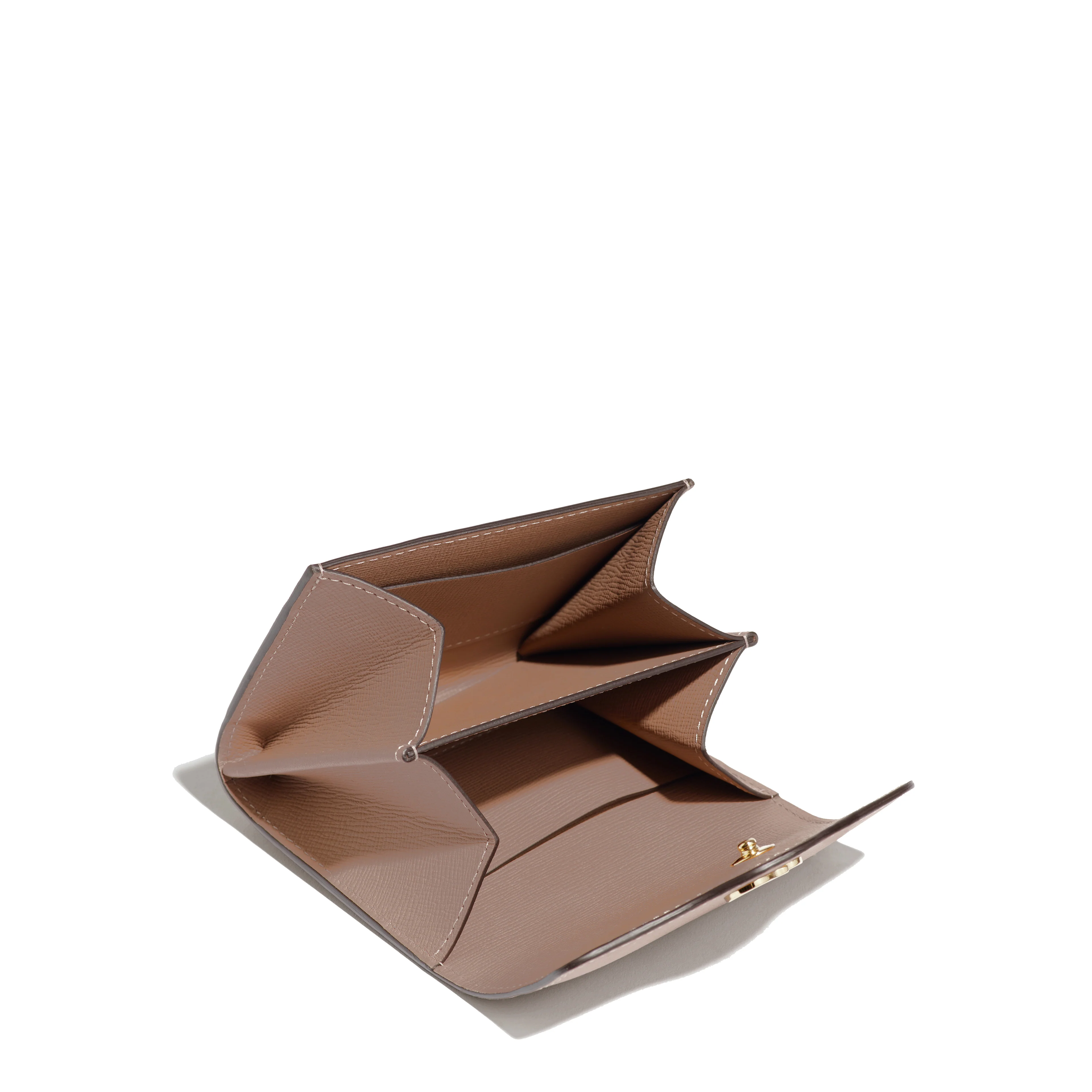 JOSEPH DUCLOS DIANE MINI WALLET IN MARRON GLACé TEMPO LEATHER NUANCE: MARRON GLACé
