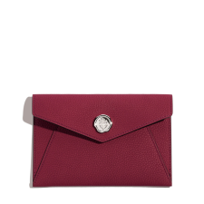 JOSEPH DUCLOS FONTéLIE ENVELOPE CLUTCH IN AUBERGINE CONCERTO LEATHER NUANCE: AUBERGINE