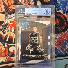 DONRUSS RATED ROOKIE AUTO BECKETT WITNESSED AUTHENTIC CHRISTIAN MCCAFFREY 2017