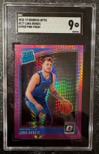 DONRUSS OPTIC LUKA DONCIC ROOKIE HYPER PINK PRIZM #177 SSP RC (SGC 9) 2018
