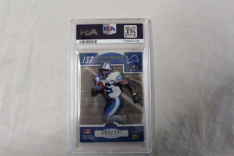 DONRUSS ELITE FOOTBALL BARRY SANDERS 12A FIELD OF VISION DIE CUT PSA MINT 9 1999
