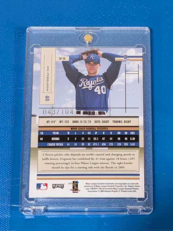 DONRUSS PLAYOFF ABSOLUTE ERROR CARD IAN FERGUSON AUTO WINDOW BACK-STOCK 2004