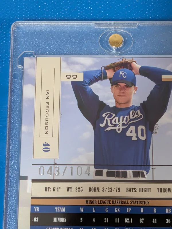 DONRUSS PLAYOFF ABSOLUTE ERROR CARD IAN FERGUSON AUTO WINDOW BACK-STOCK 2004