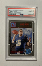 DONRUSS 372 JARED GOFF PRESS PROOF RED PSA 10 GEM RC LOW POP 20  2016