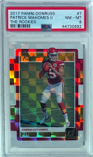 DONRUSS THE ROOKIES CARD (RC) #7- PSA GRADED 8 NM-MT PATRICK MAHOMES 2017