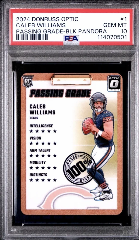 DONRUSS OPTIC CALEB WILLIAMS BLACK PANDORA PASSING GRADES PSA 10 2024
