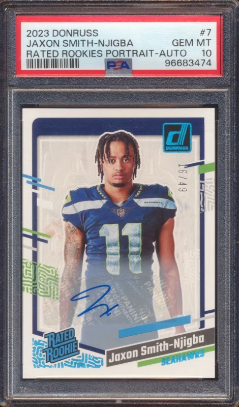 DONRUSS JAXSON SMITH NJIGBA PORTRAIT AUTO AUTOGRAPH /49 PSA 10! 2023