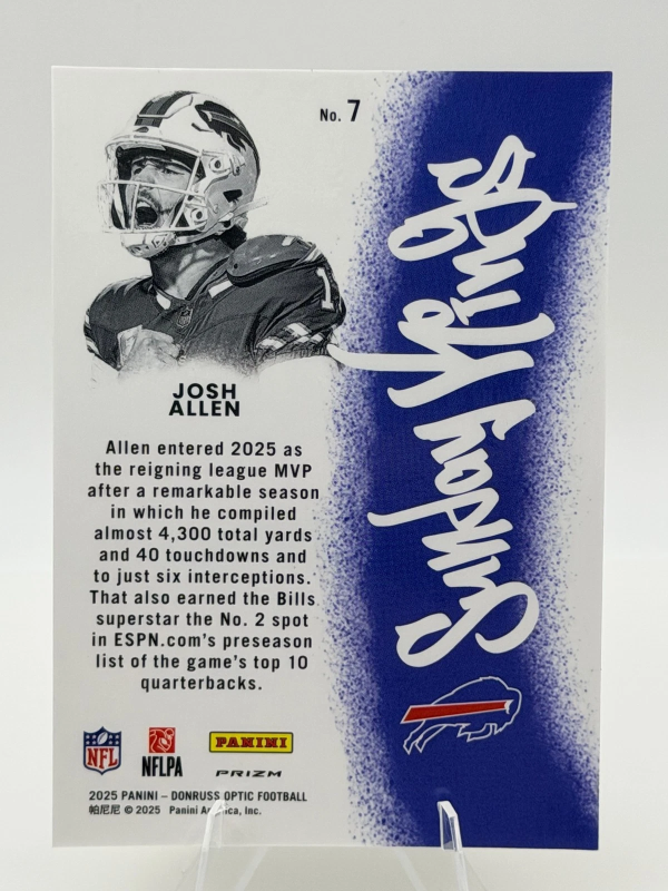 DONRUSS OPTIC SUNDAY KINGS #7 BUFFALO BILLS JOSH ALLEN CASE HIT - 2025