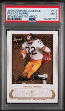 DONRUSS CLASSICS SIGN. GOLD AUTO #/51 HOF PSA 9 MINT (POP 1) FRANCO HARRIS 2009