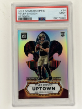DONRUSS OPTIC UPTOWN TYLER SHOUGH #24 ROOKIE PSA 9 SAINTS 2025