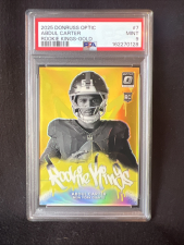 DONRUSS OPTIC ABDUL CARTER ROOKIE KINGS GOLD /10 PSA 9 (10/10 BOOKEND) 2025