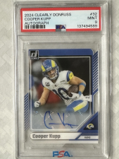 DONRUSS - COOPER KUPP #32 AUTOGRAPHS (AU)/5 PSA POP 1 - 2024 PANINI CLEARLY