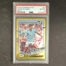 DONRUSS 2023-24 FIFA JULIáN ÁLVAREZ GOLD #90 MANCHESTER CITY PSA 8