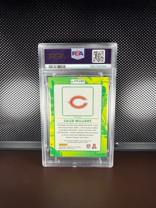 DONRUSS OPTIC CALEB WILLIAMS FIRST YEAR FRESH RC/MEM JERSEY #FYF-CWS PSA  2024