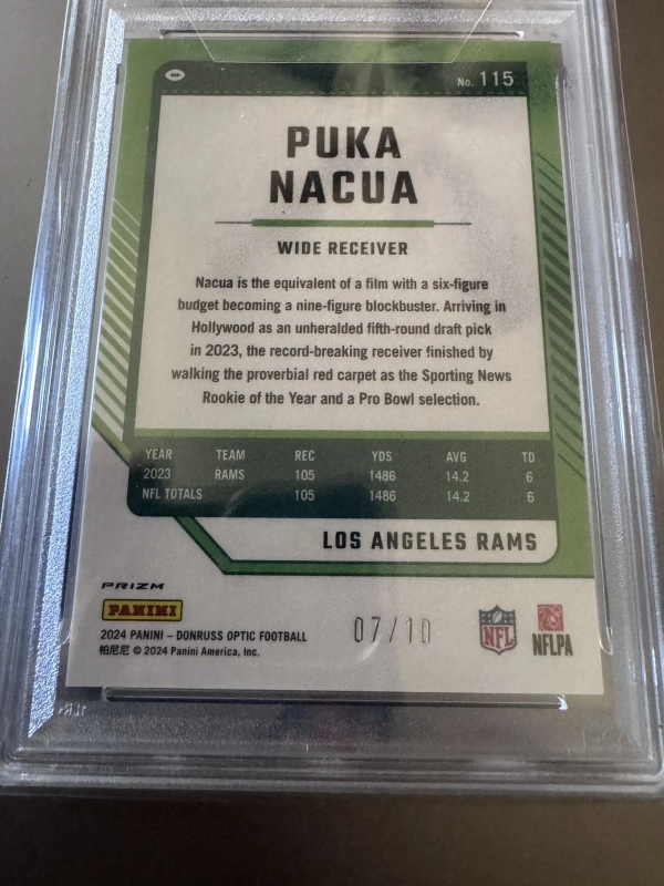 DONRUSS OPTIC PUKA NACUA - GOLD /10 - PSA 10 2024