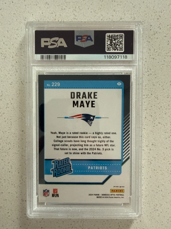DONRUSS OPTIC PURPLE SHOCK PSA 10 2024 DRAKE MAYE
