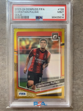 DONRUSS OPTIC CHRISTIAN PULISIC GOLD PRIZM #/10 PSA 9 FIFA 2023-24