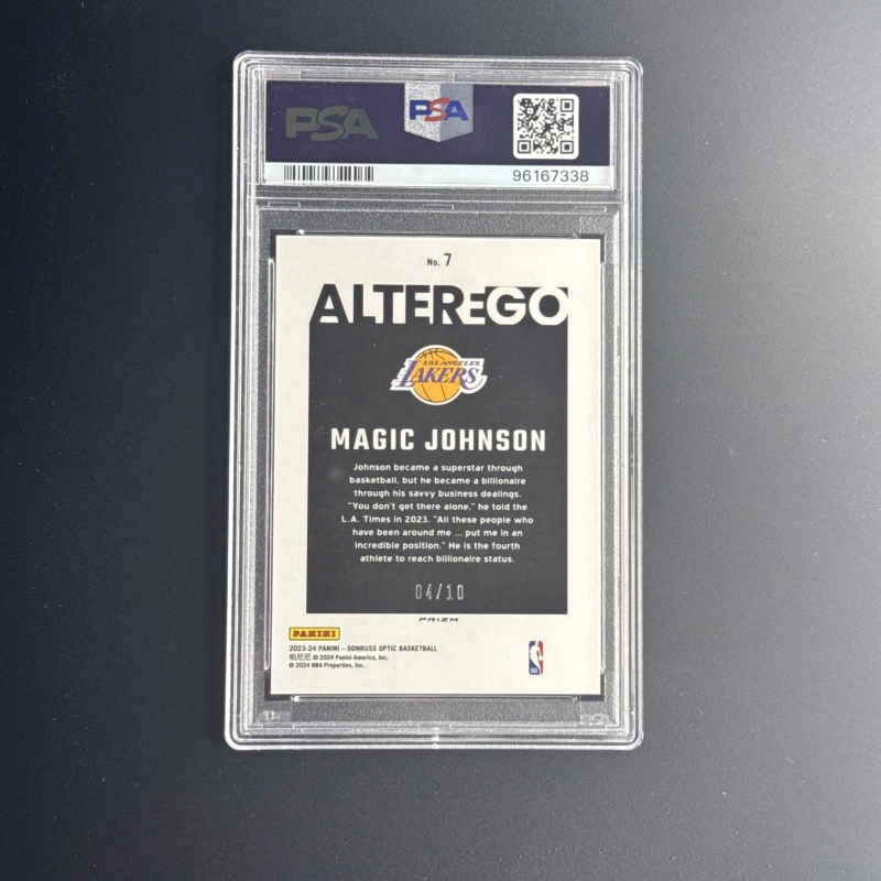 DONRUSS OPTIC MAGIC JOHNSON #7 ALTER EGO PSA 9…. #/10 2023