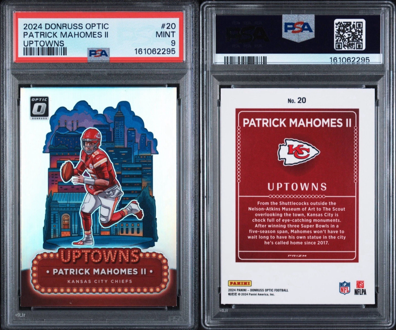 DONRUSS OPTIC UPTOWNS #20 PATRICK MAHOMES II PSA 9 2024