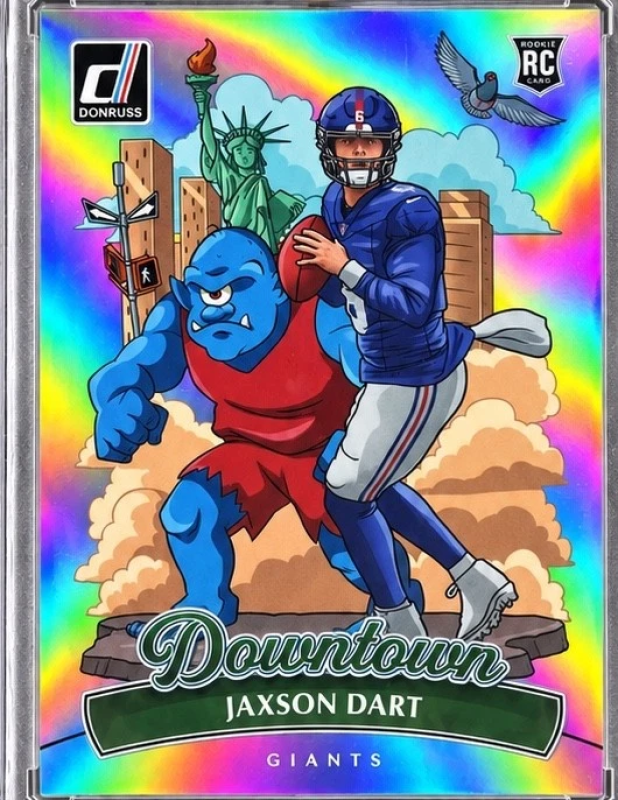 DONRUSS JAXSON DART ROOKIE DOWNTOWN 2025 DONRUSS TRUE DOWNTOWN RARE JUMBO RC GIANTS