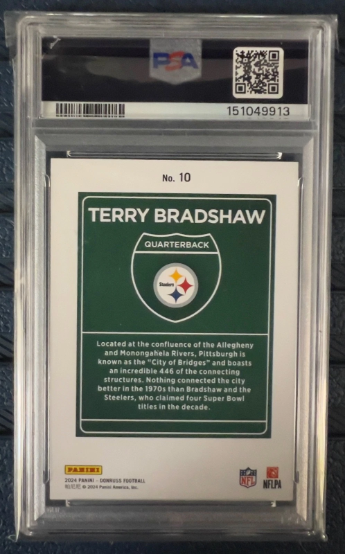 DONRUSS TERRY BRADSHAW DOWNTOWN PSA 10! 2024
